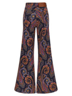 Multicolor Cotton Flared Jeans