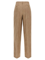 Beige Wool Jacquard Pants