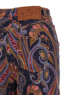 Multicolor Cotton Flared Jeans