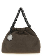 Gray Polyamide Falabella Mini Drawstring Crossbody Bag
