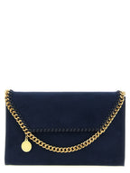 Blue Polyamide Crossbody with Gold Chain