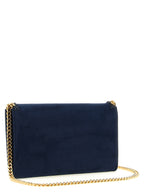 Blue Polyamide Crossbody with Gold Chain