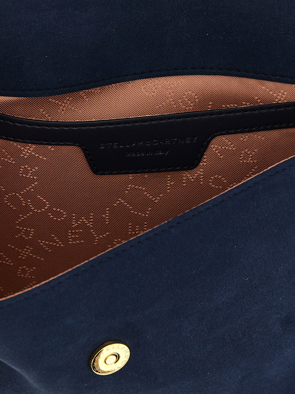 Blue Polyamide Crossbody with Gold Chain