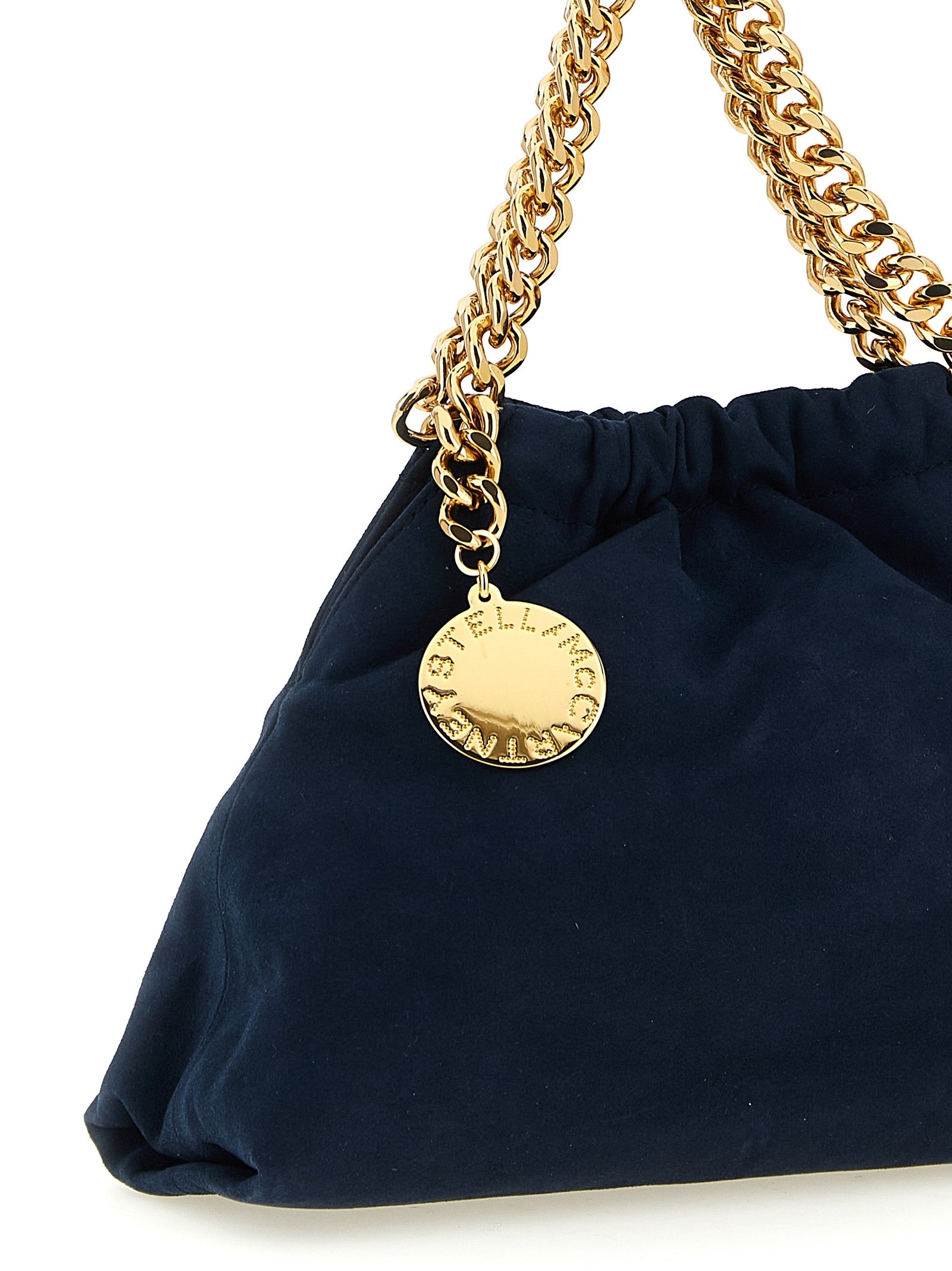Suede‑Effect Falabella Mini Drawstring Crossbody Bag