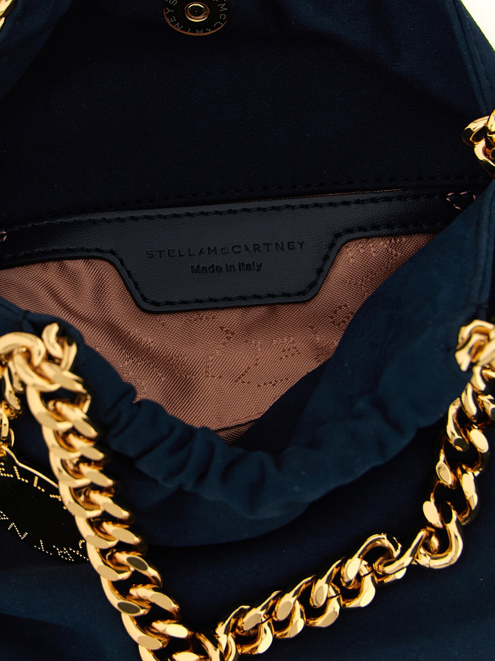Suede‑Effect Falabella Mini Drawstring Crossbody Bag