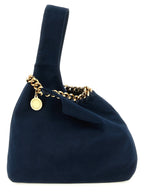 Navy Blue Polyamide Wrist Bag