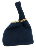 Navy Blue Polyamide Wrist Bag