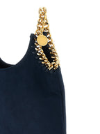 Navy Blue Polyamide Wrist Bag