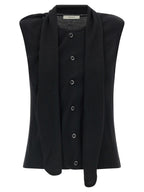 Black Wool Sleeveless Vest
