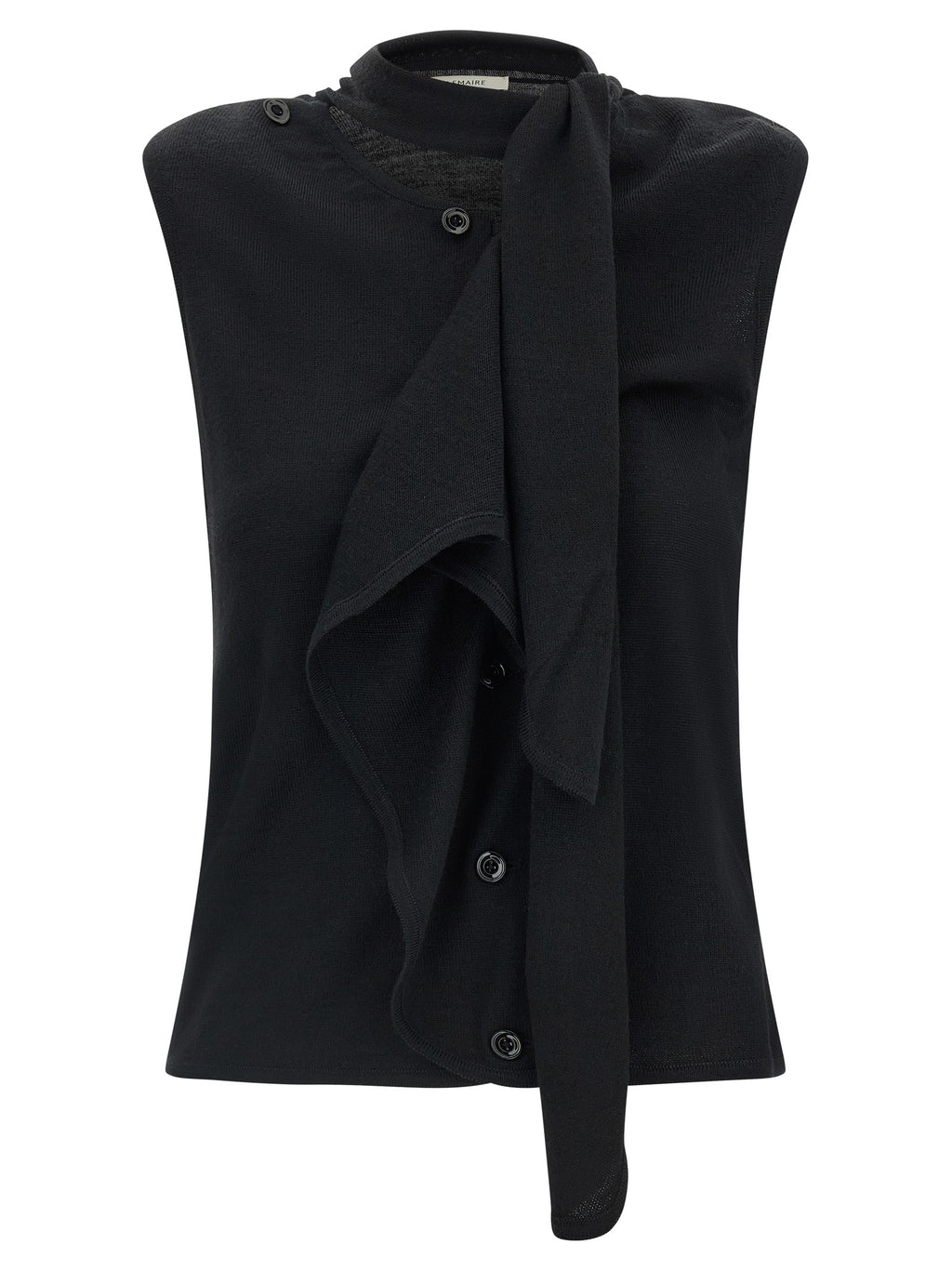 Black Wool Sleeveless Vest