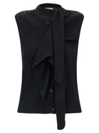 Black Wool Sleeveless Vest