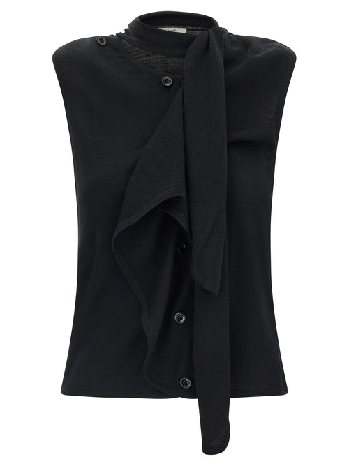Black Wool Sleeveless Vest