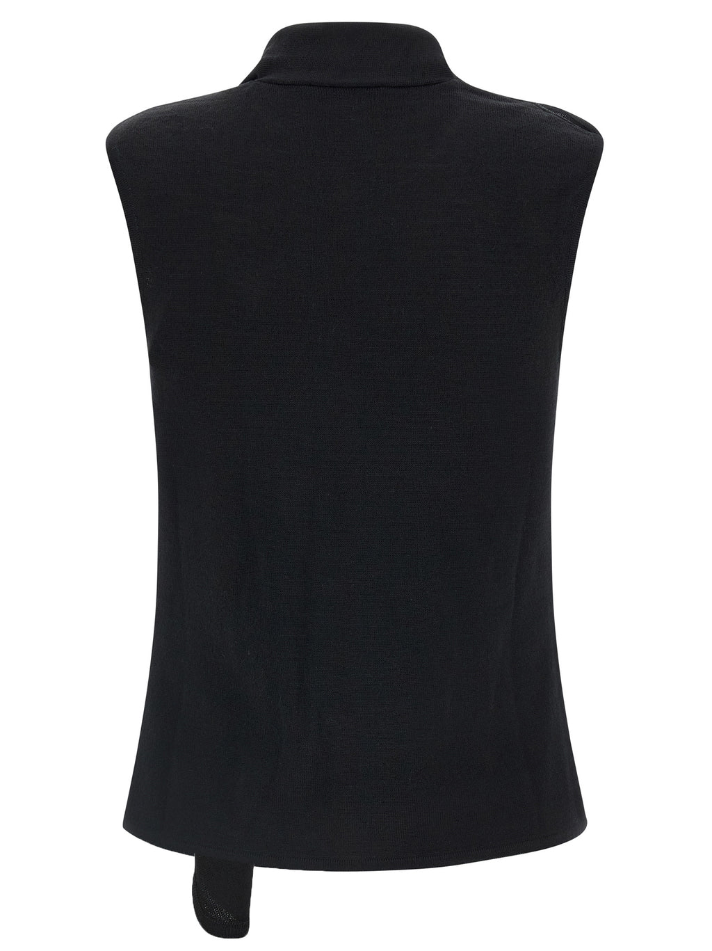 Black Wool Sleeveless Vest