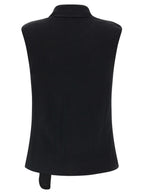 Black Wool Sleeveless Vest