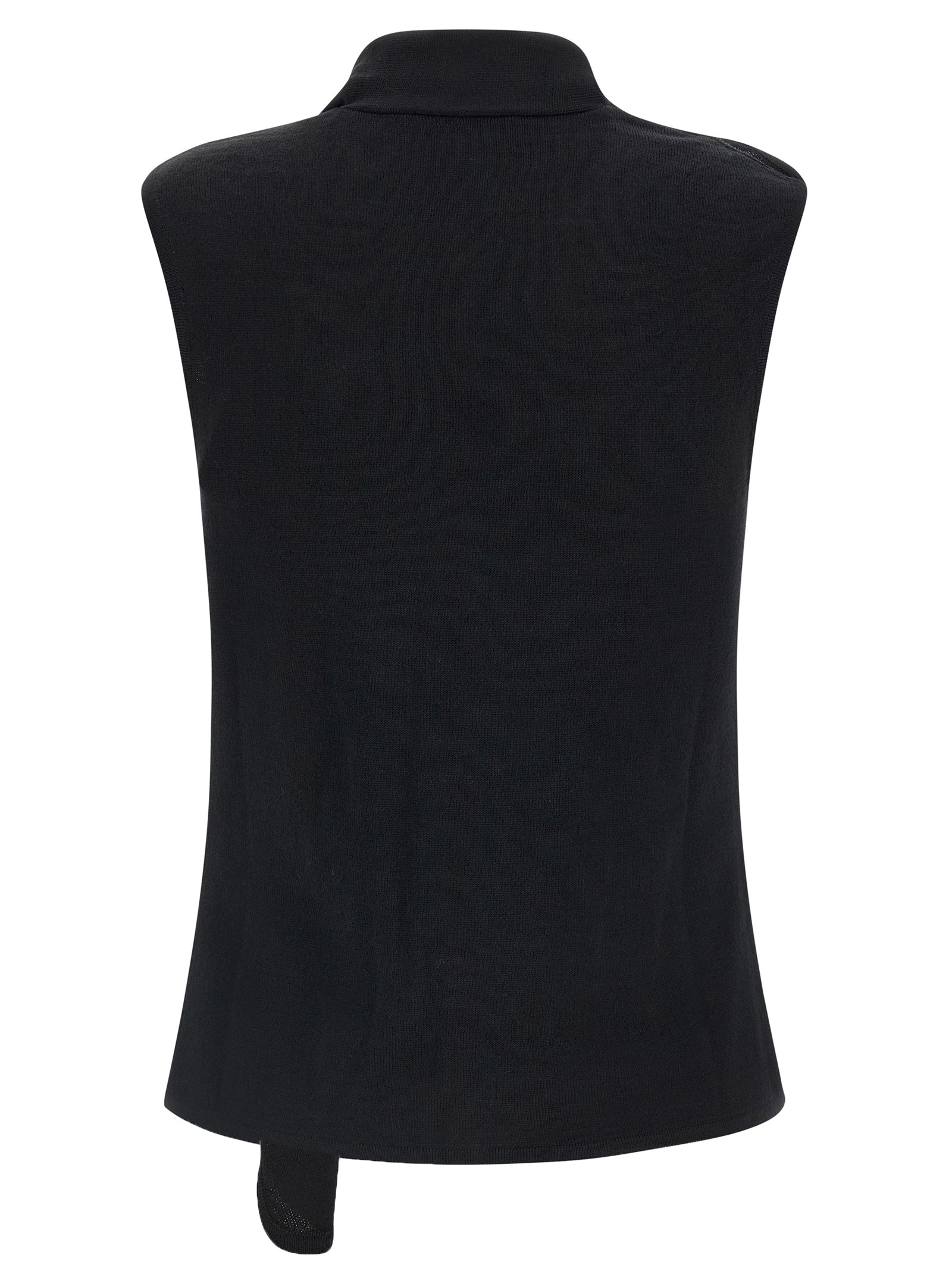 Black Wool Sleeveless Vest