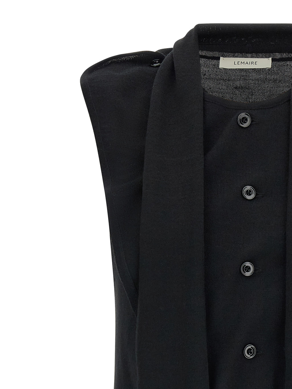 Black Wool Sleeveless Vest