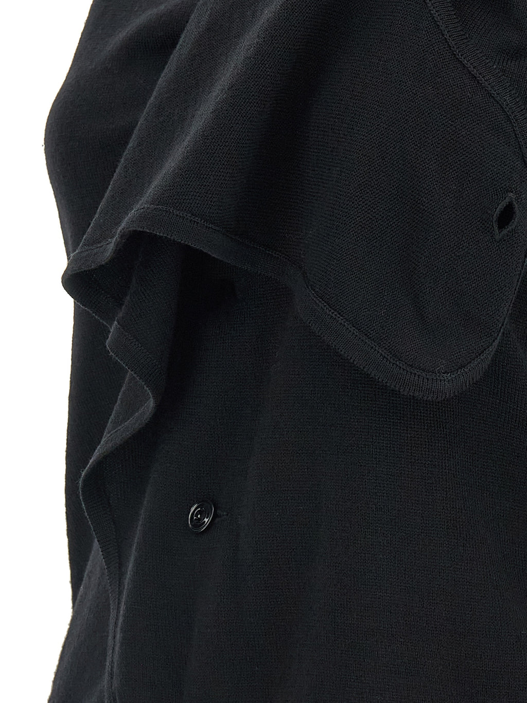 Black Wool Sleeveless Vest