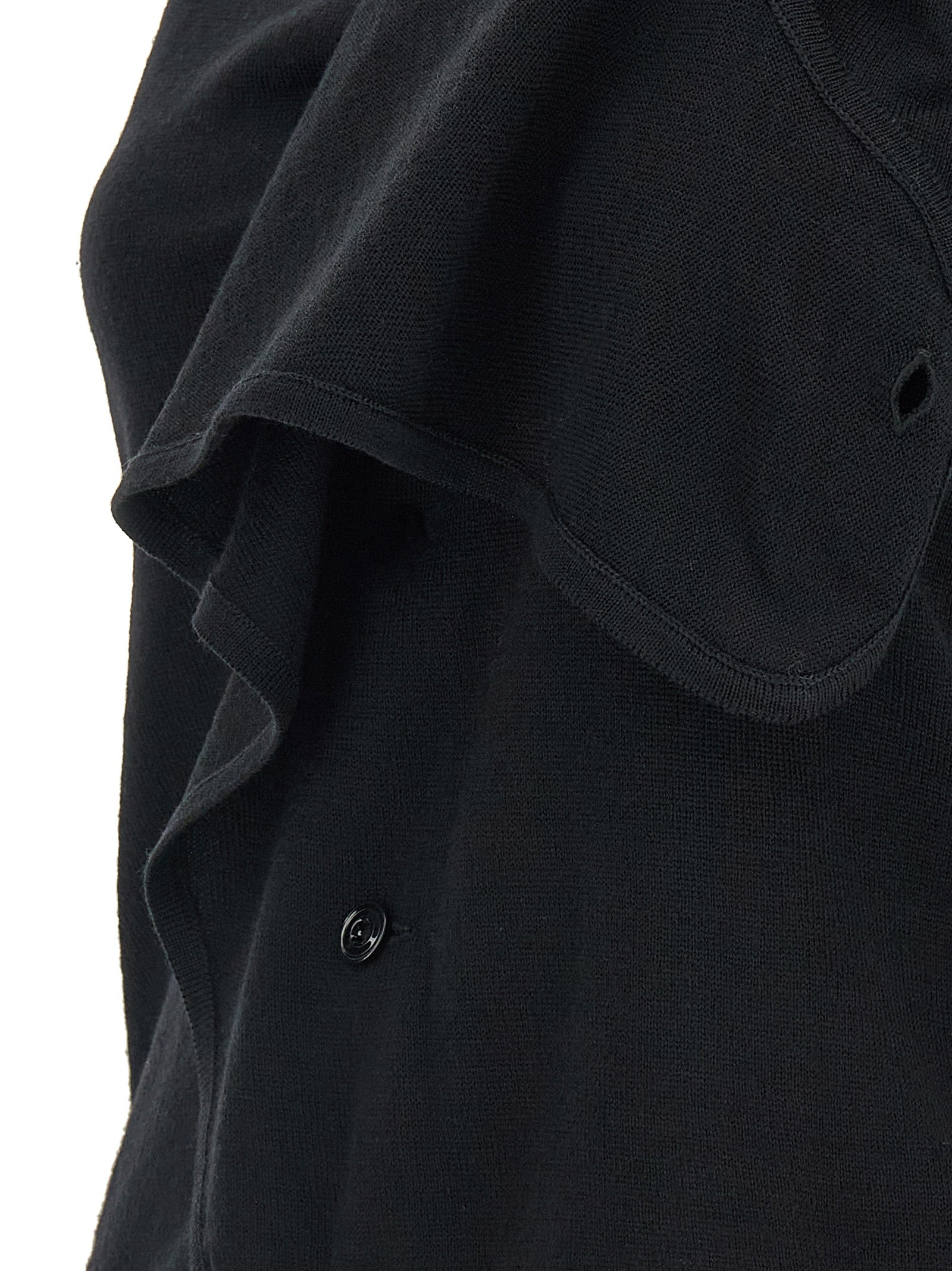 Black Wool Sleeveless Vest