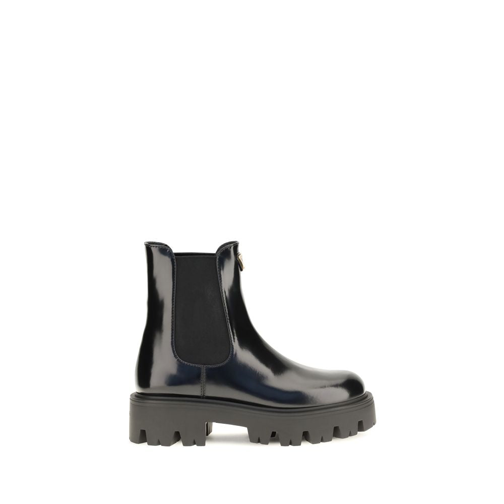 Black Calf Leather Chelsea Boots