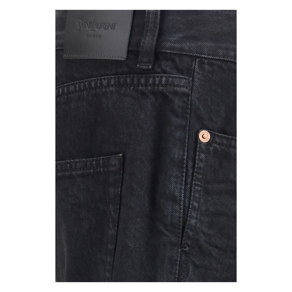 Black Cotton Slim Fit Jeans