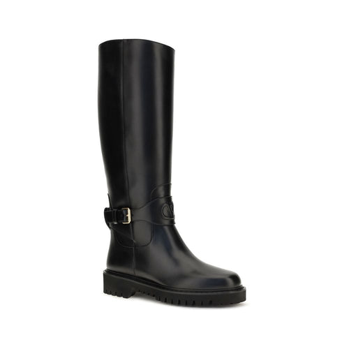 Calfskin VLogo Signature High Boots