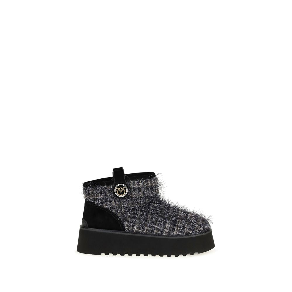 Tweed Lurex Ankle Boots
