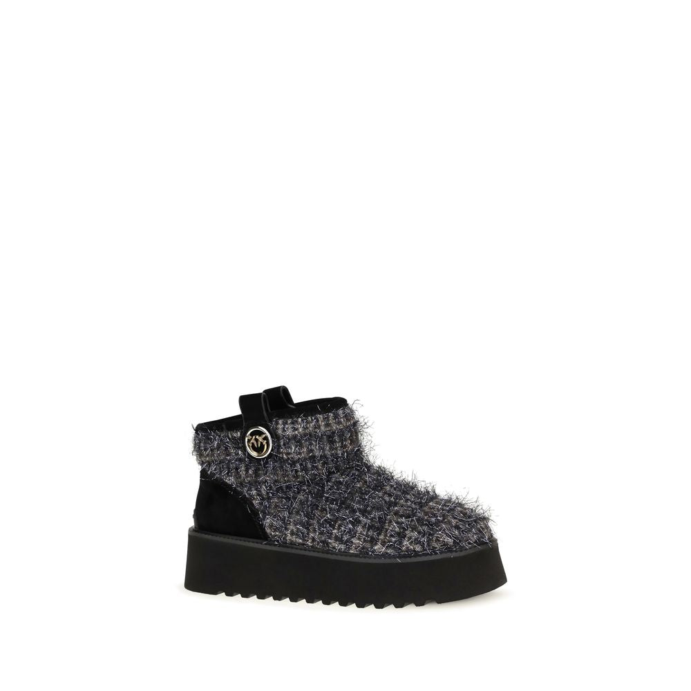 Tweed Lurex Ankle Boots