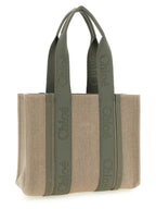 Medium Woody Linen Tote Bag