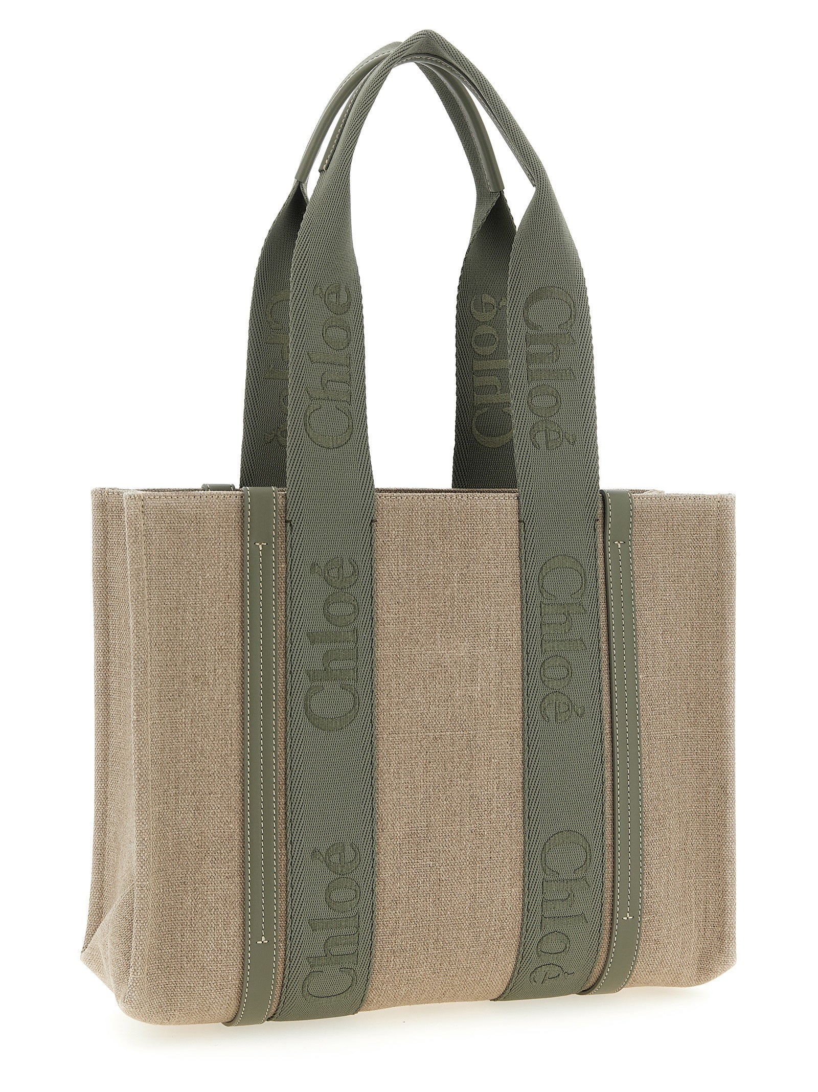 Medium Woody Linen Tote Bag