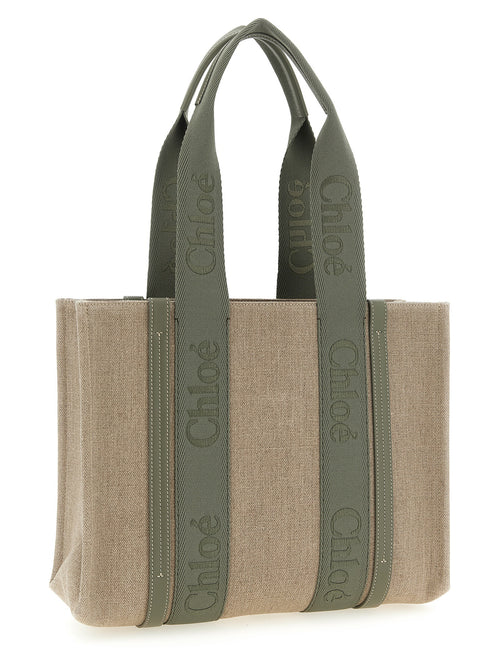 Medium Woody Linen Tote Bag