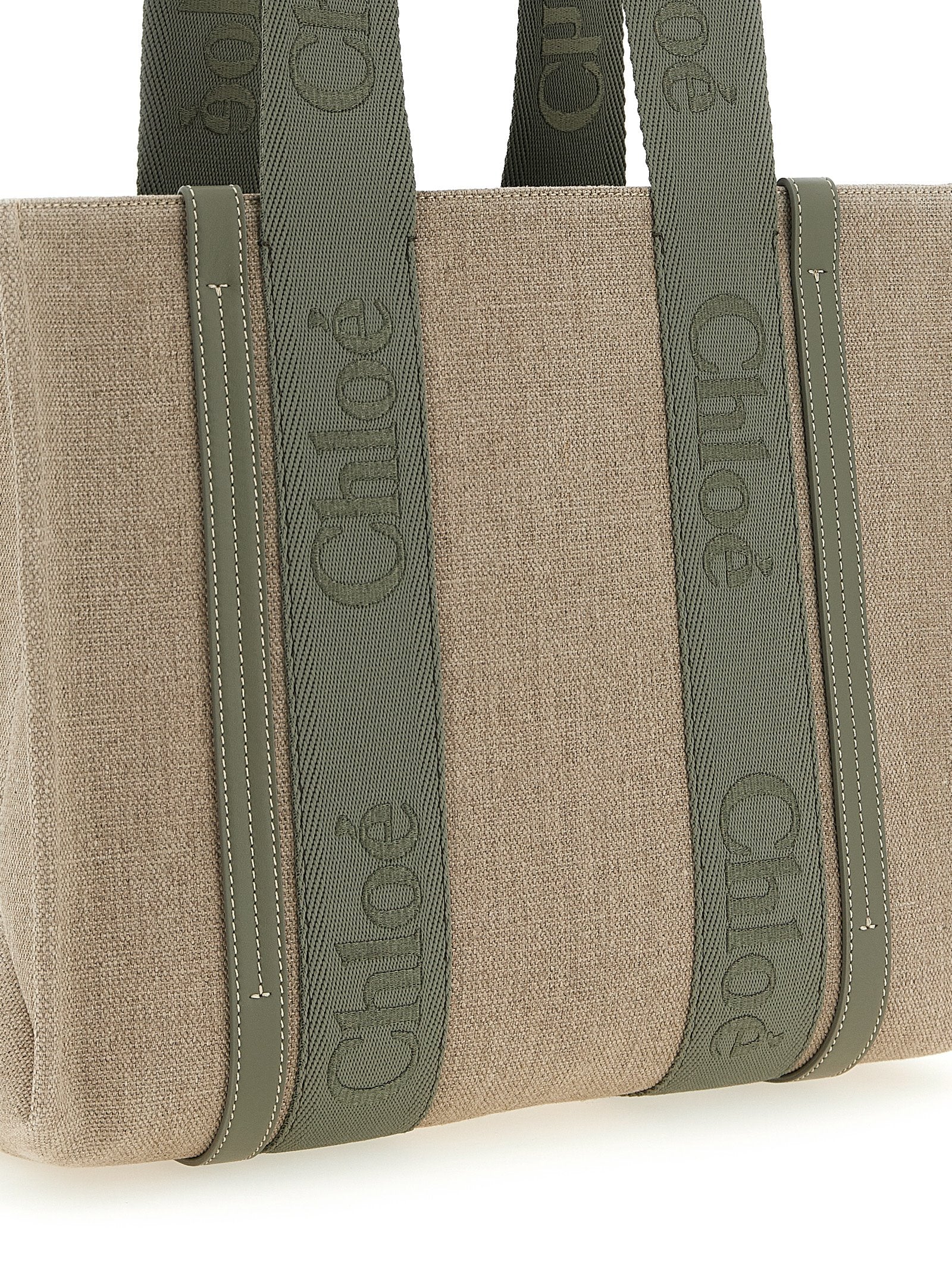 Medium Woody Linen Tote Bag