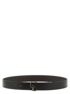 Reversible Calfskin Leather Belt – Black & Dark Brown