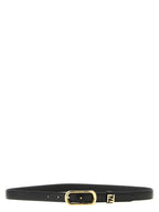 Black Calfskin Thin Belt
