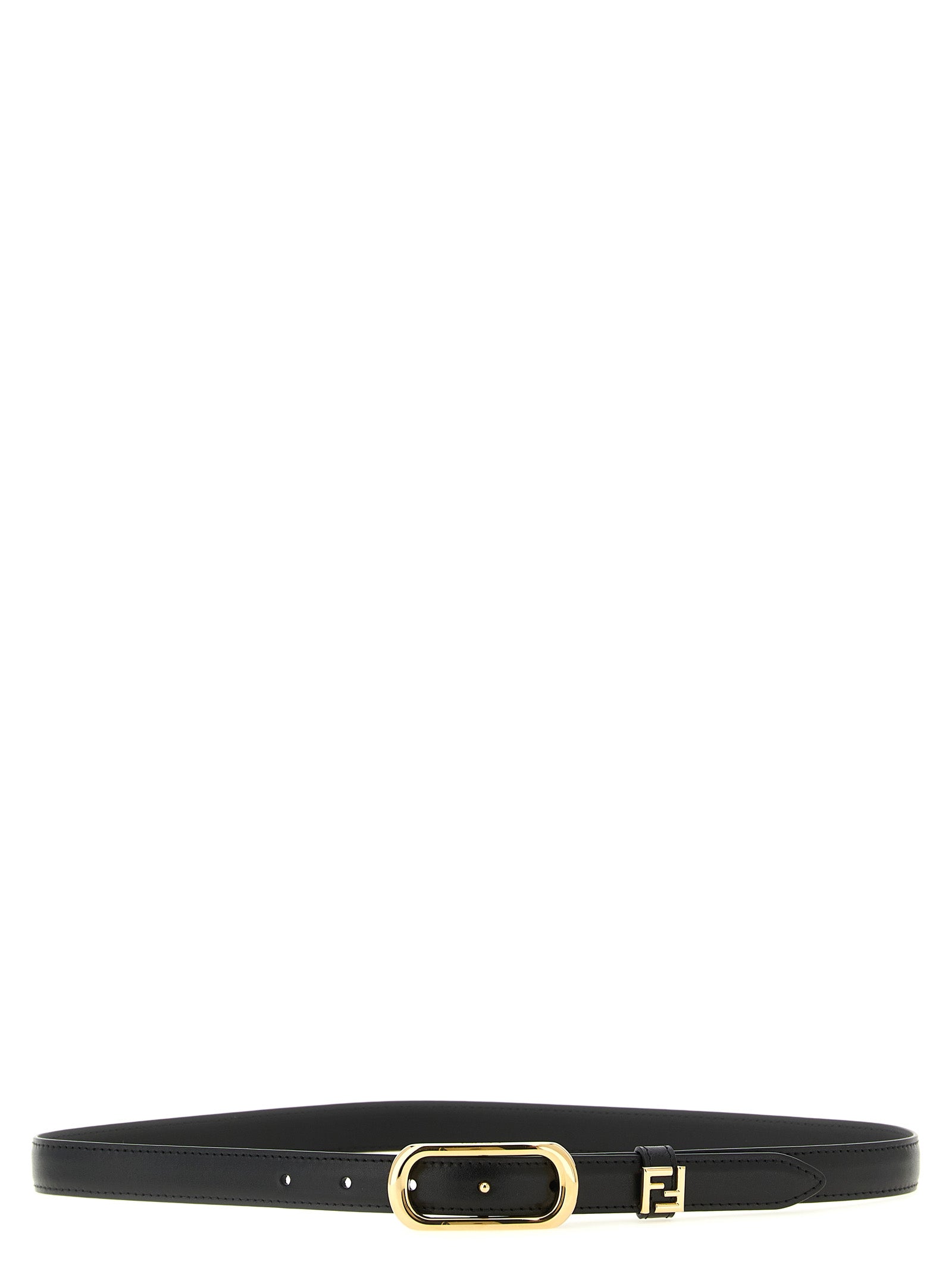 Black Calfskin Thin Belt