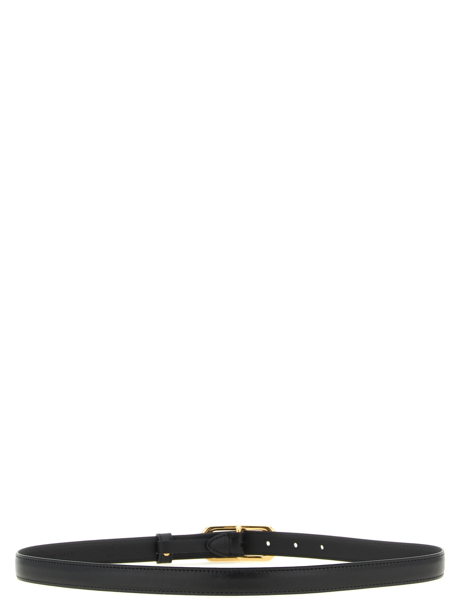 Black Calfskin Thin Belt
