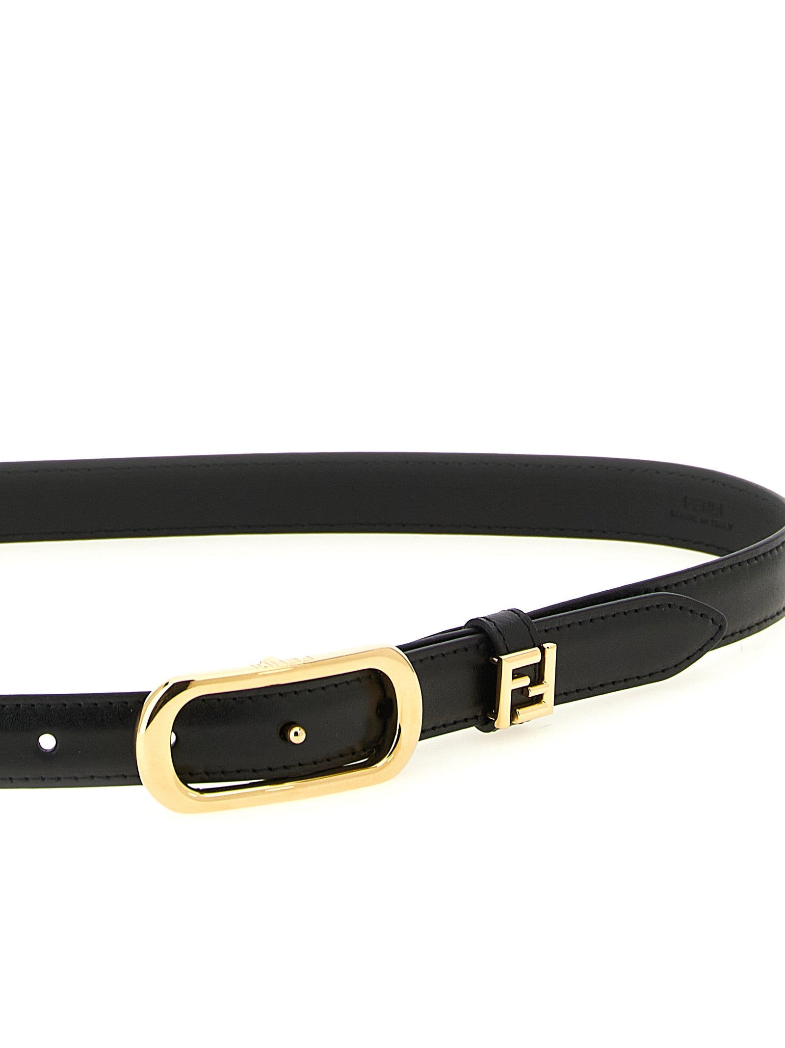 Black Calfskin Thin Belt