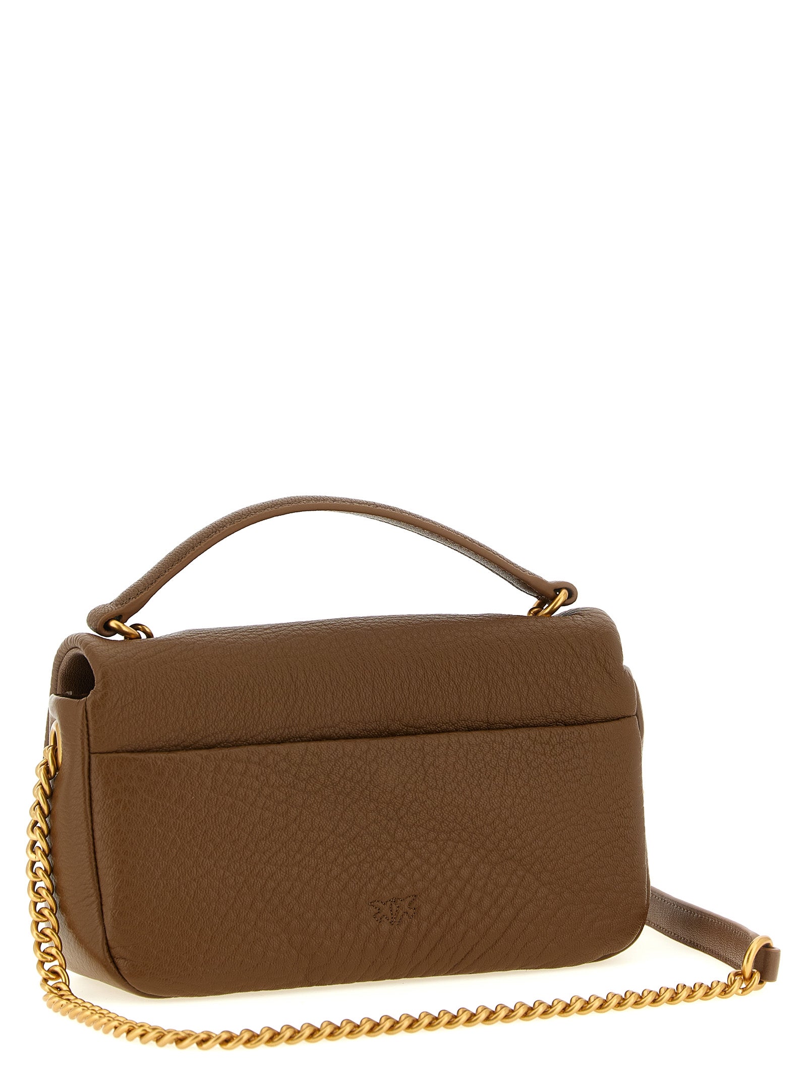 Brown Lamb Leather Shoulder Bag