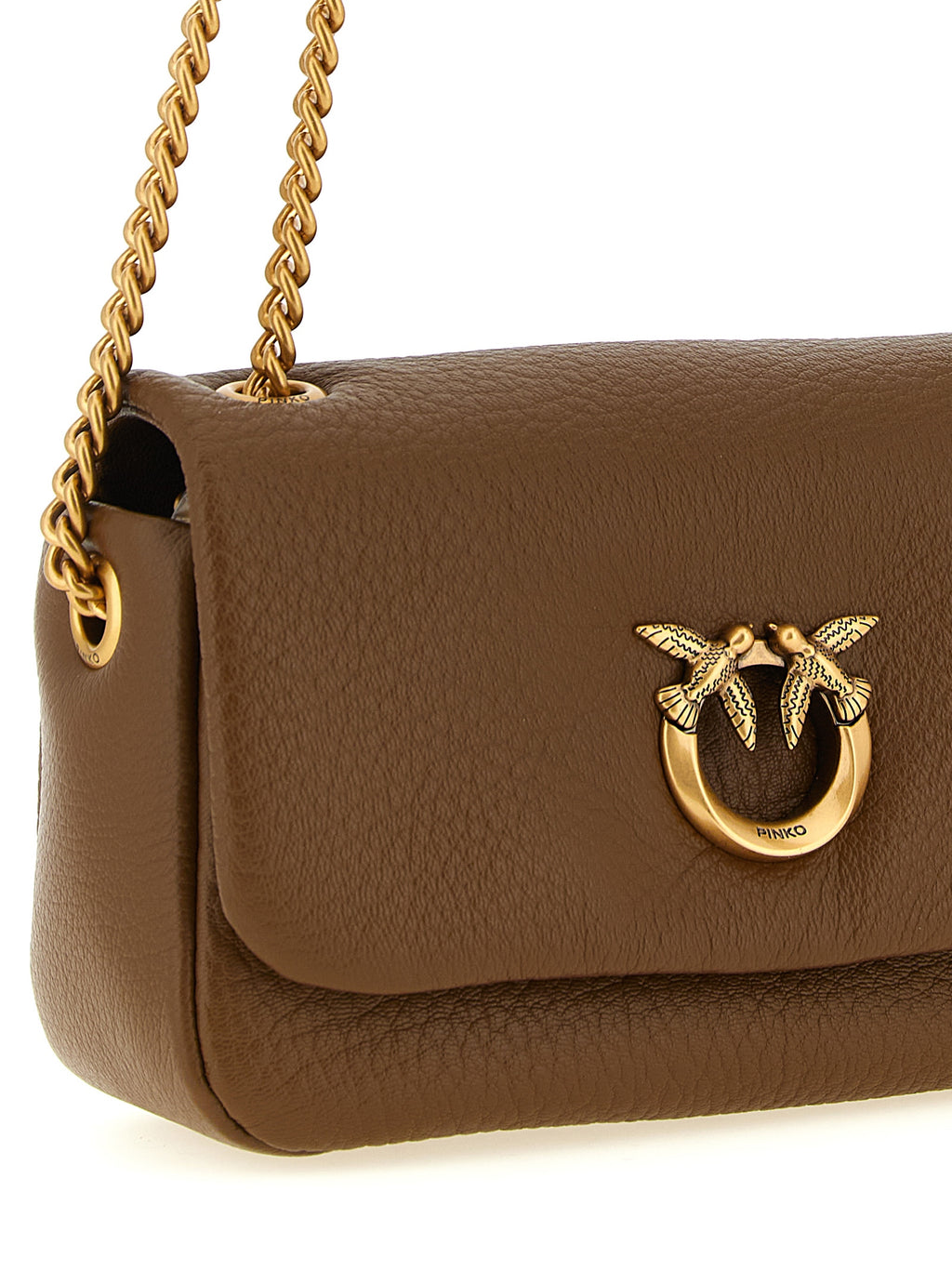 Brown Lamb Leather Shoulder Bag