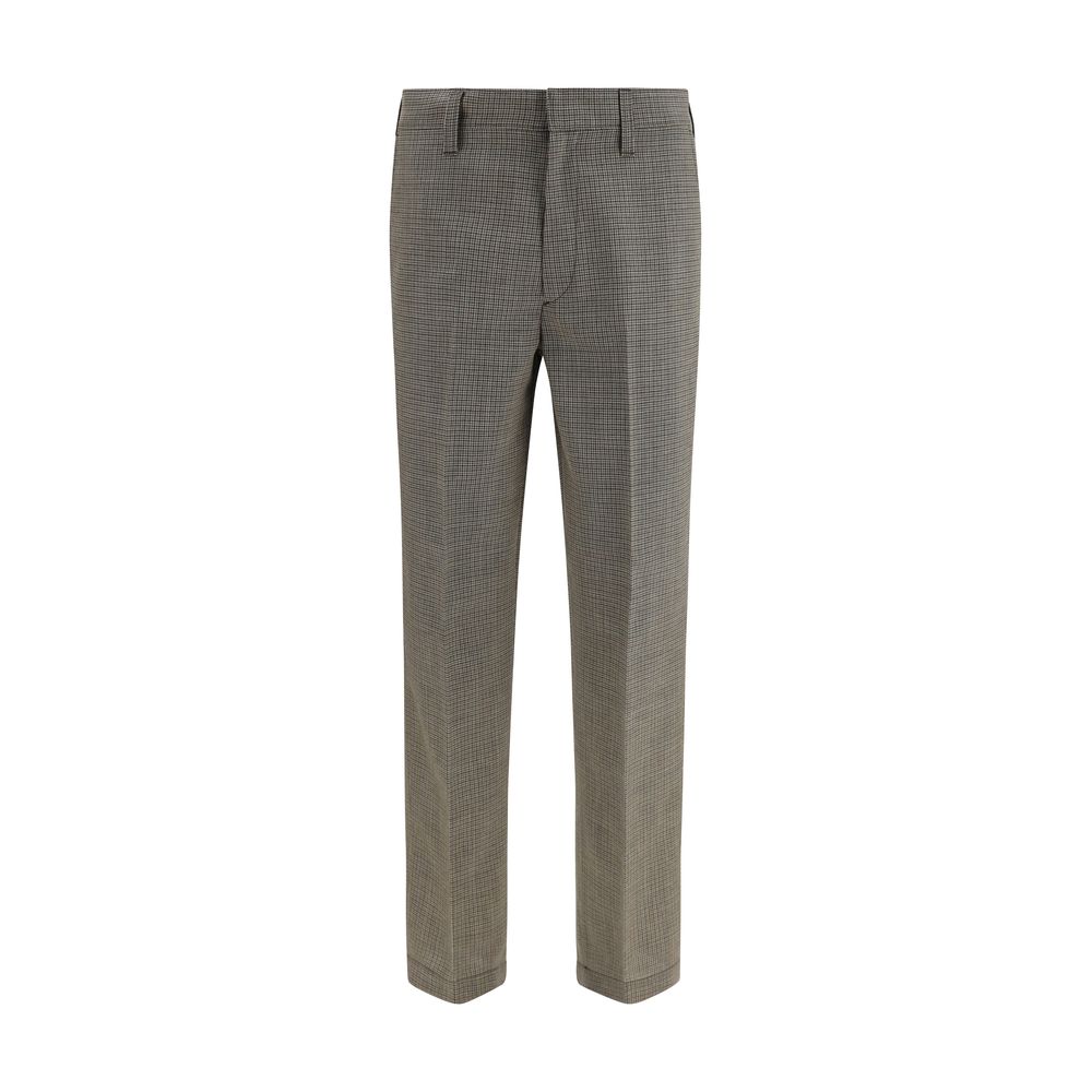 Wool Checked Trousers