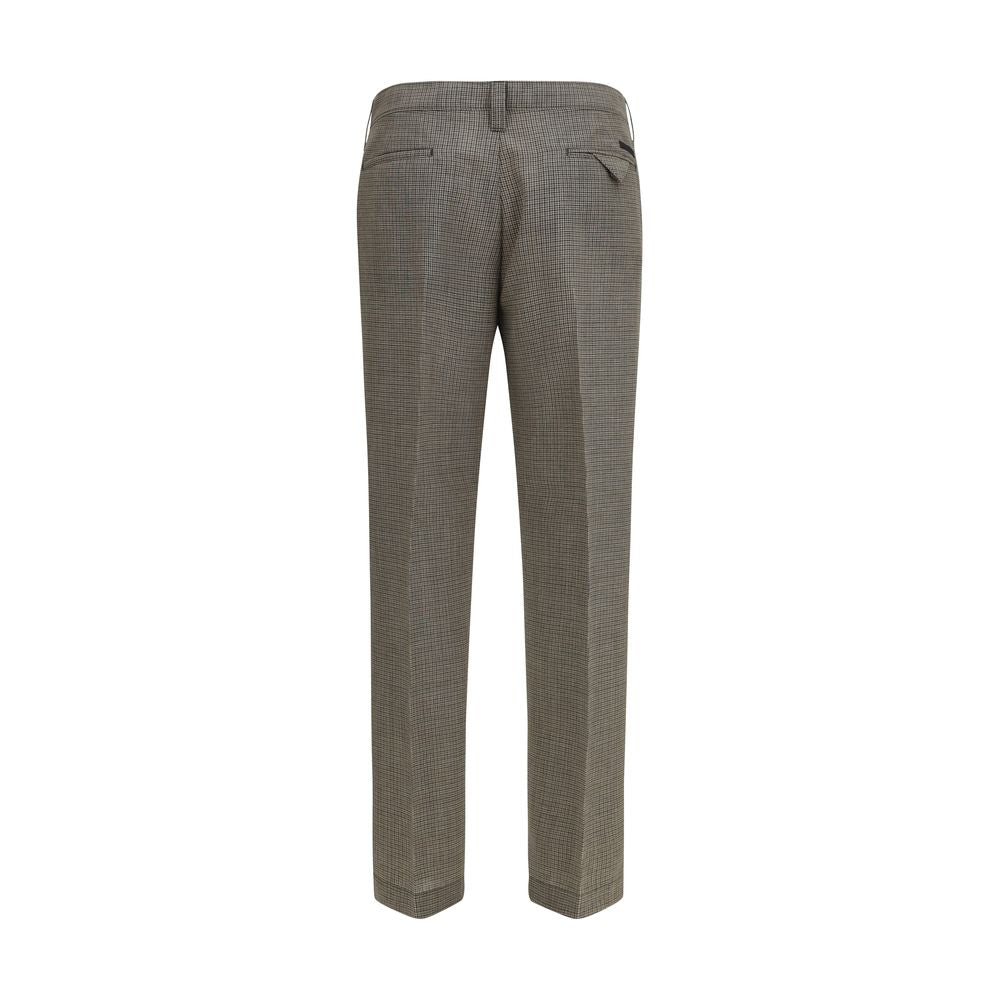 Wool Checked Trousers