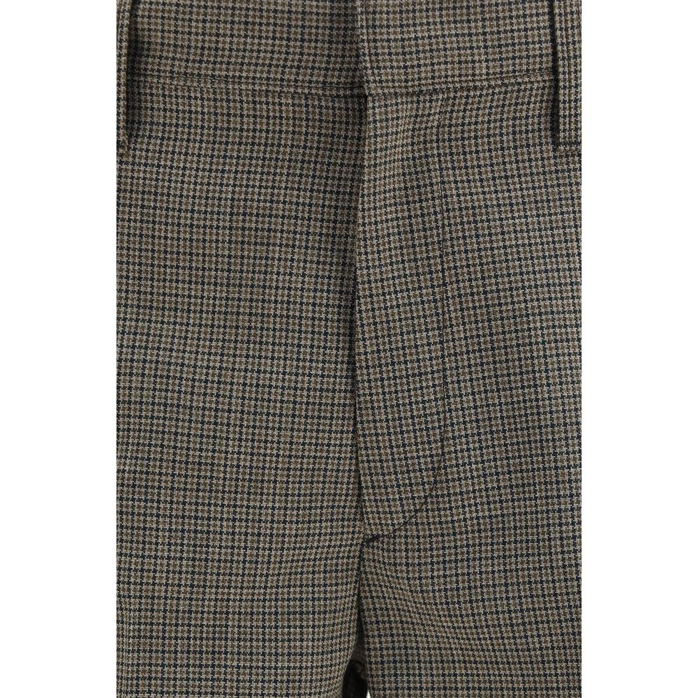 Wool Checked Trousers