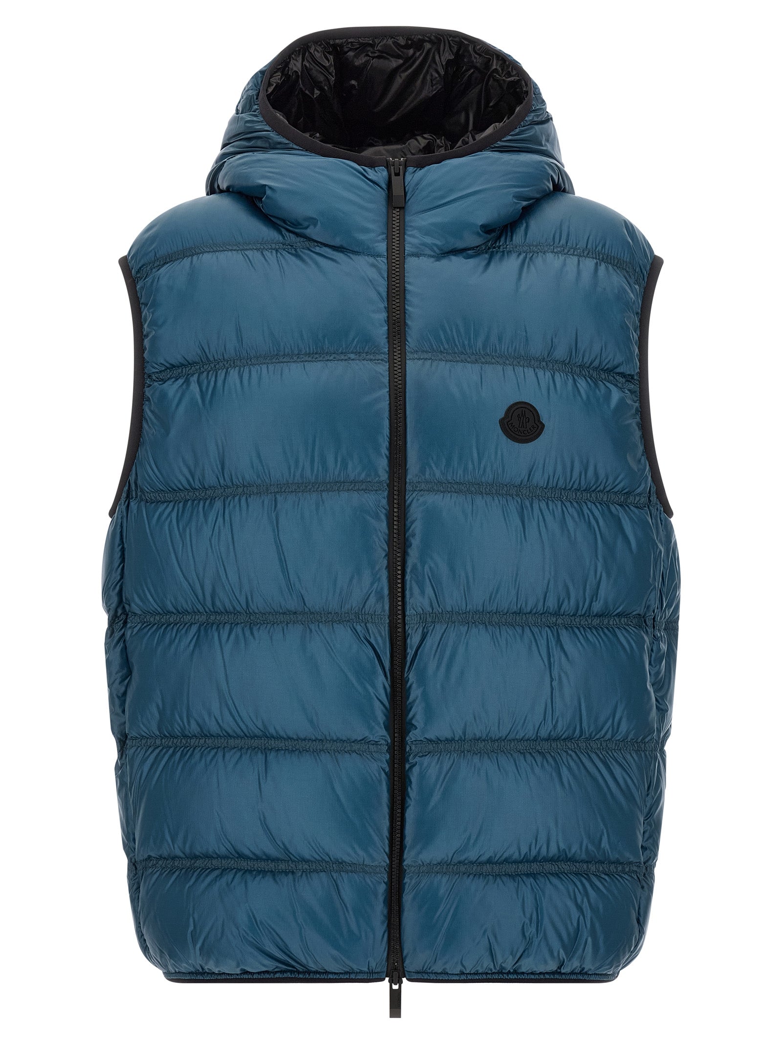 Teal Blue Polyamide Feather-Padded Vest