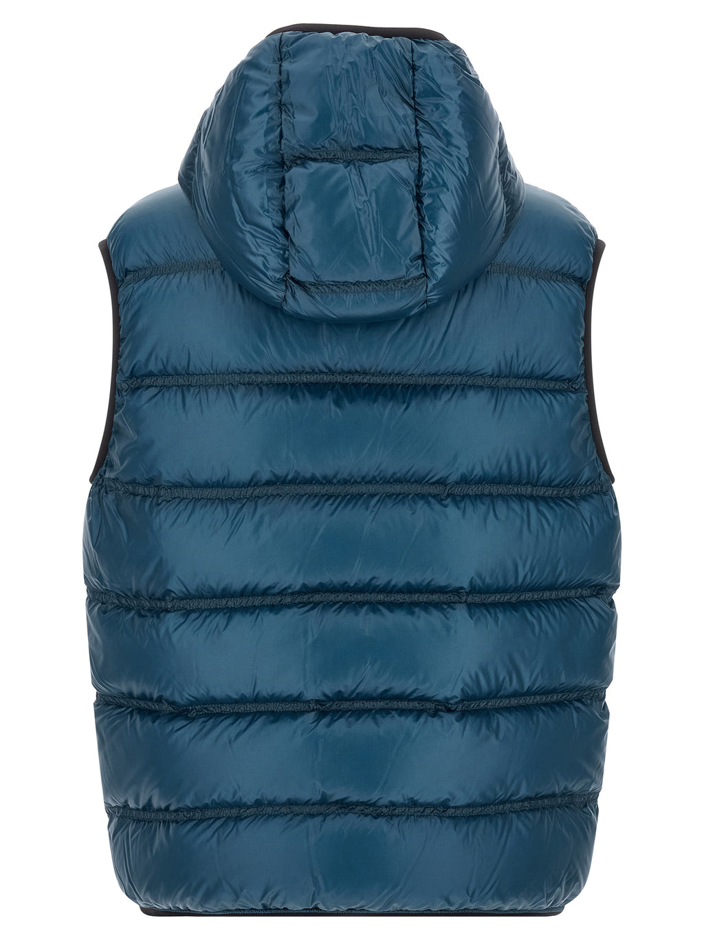 Teal Blue Polyamide Feather-Padded Vest