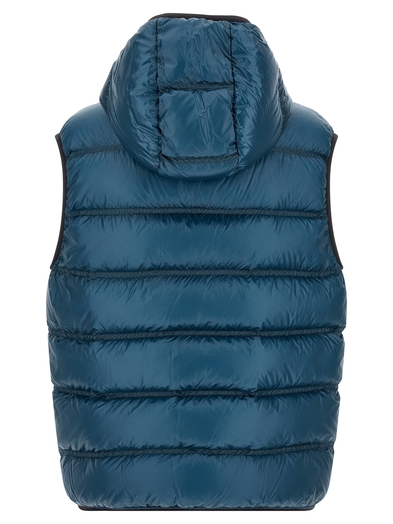 Teal Blue Polyamide Feather-Padded Vest