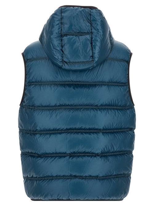 Teal Blue Polyamide Feather-Padded Vest