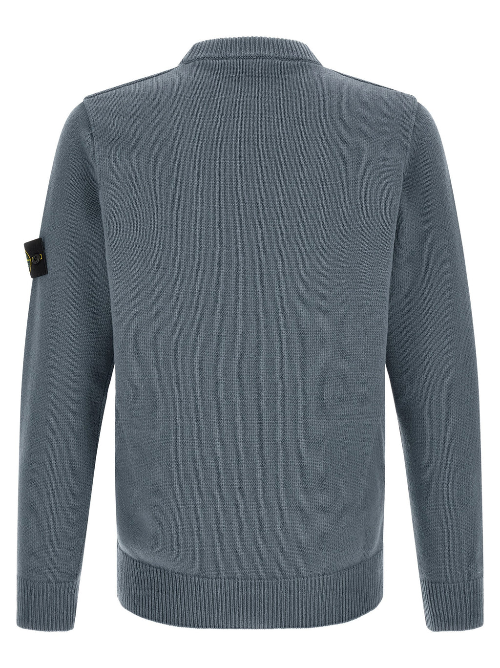 Steel Blue Virgin Wool Crew Neck Sweater