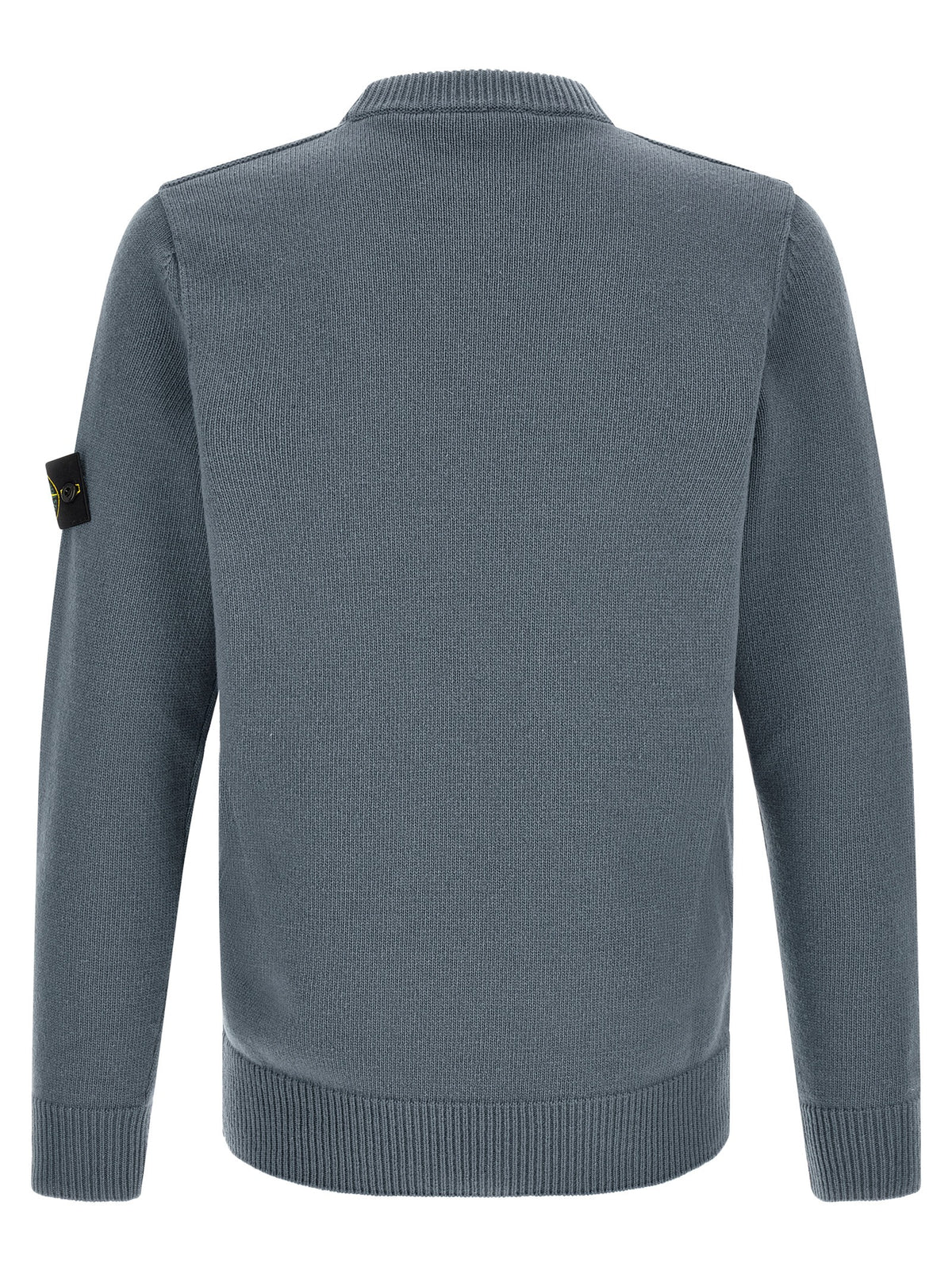 Steel Blue Virgin Wool Crew Neck Sweater
