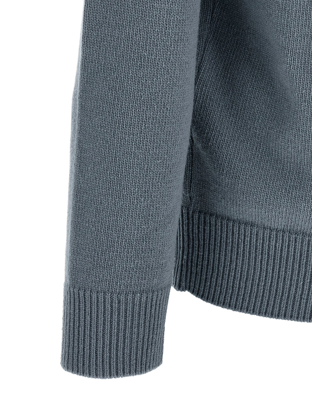 Steel Blue Virgin Wool Crew Neck Sweater