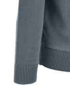 Steel Blue Virgin Wool Crew Neck Sweater