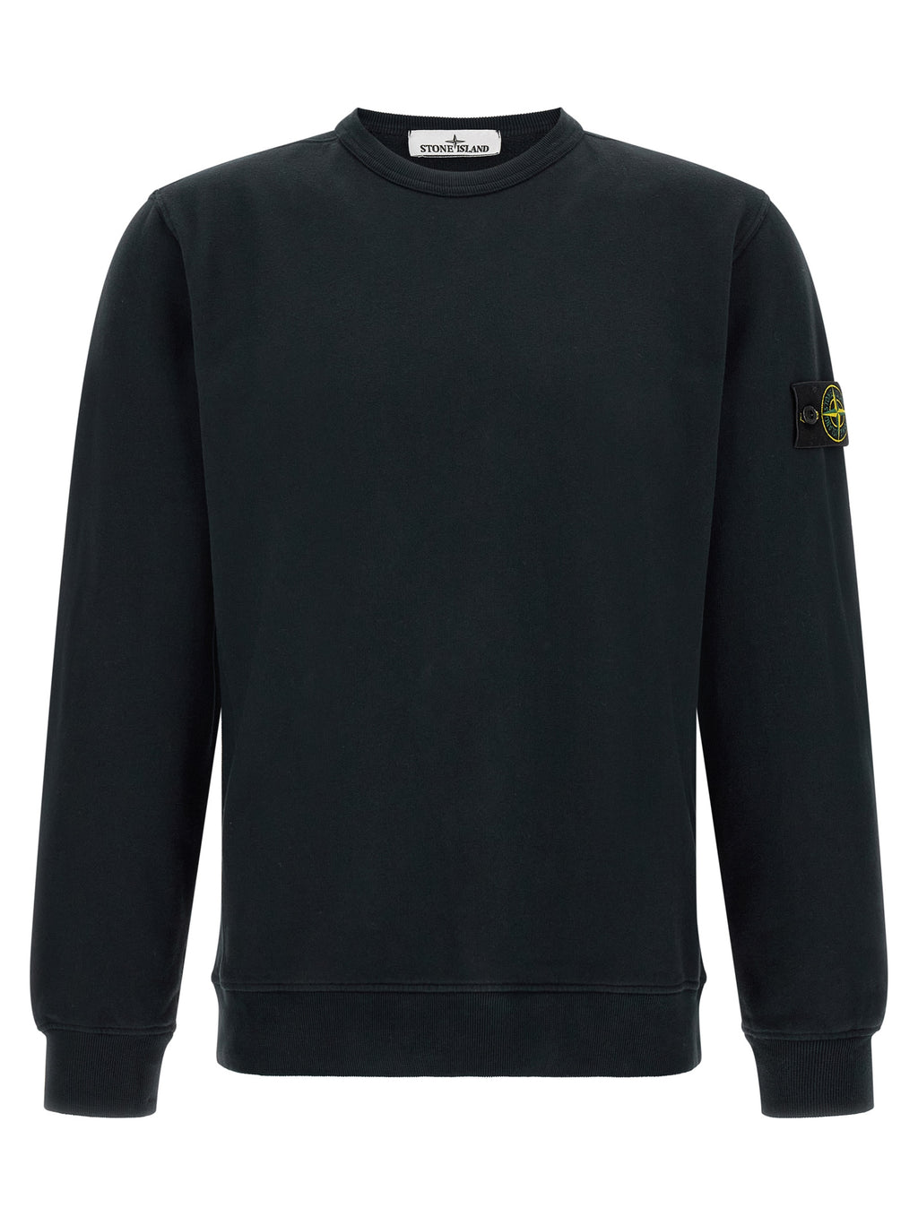 Blue Cotton Canvas Crewneck Sweatshirt